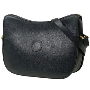 Gucci logo shoulder bag leather black